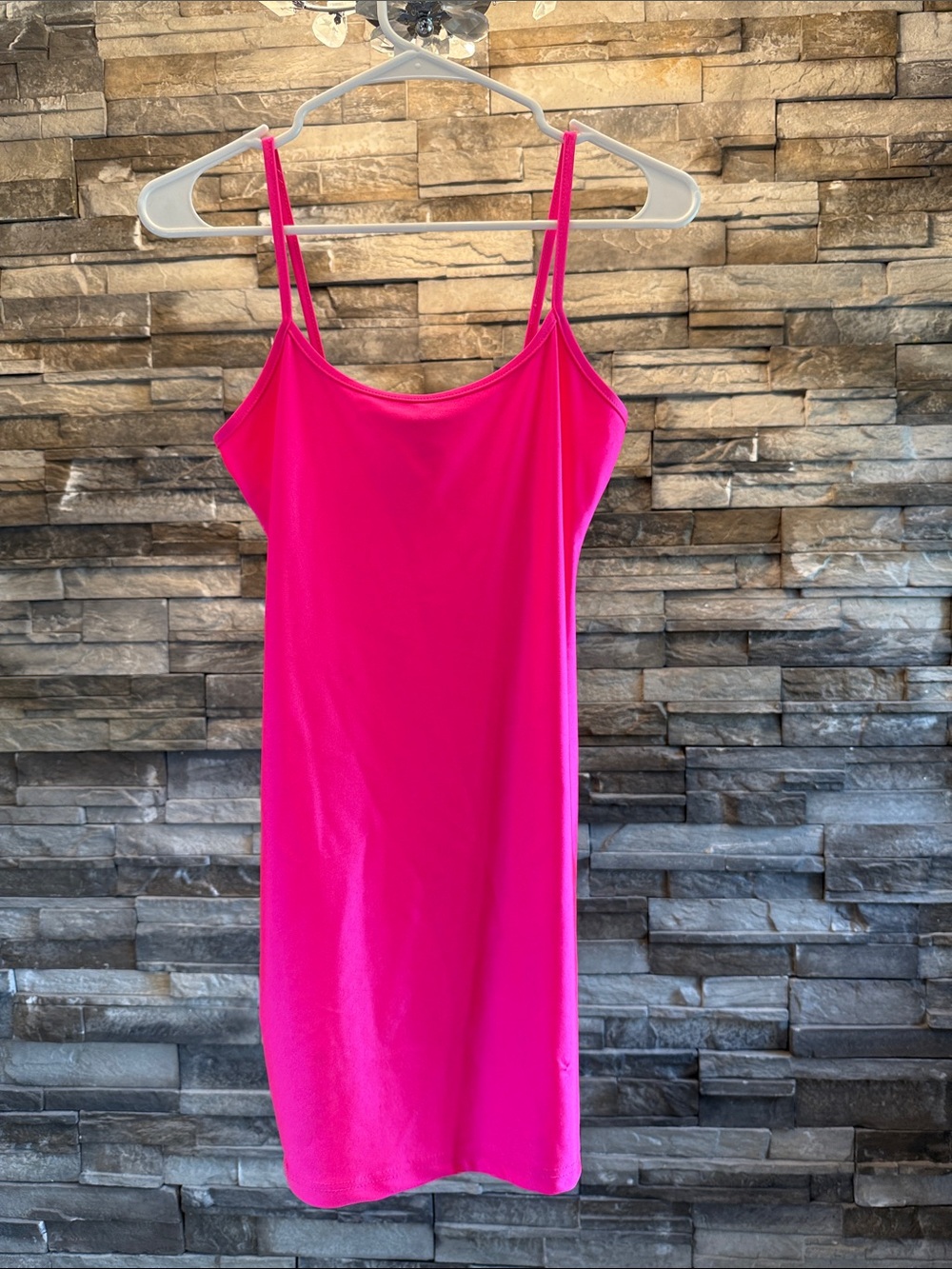 Revamped Hot Pink Spaghetti Strap Slip